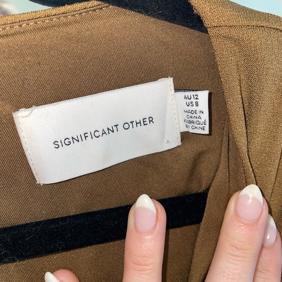 Significant Other Beige Open Back Maxi Dress Size 8 - Picture 6 of 8